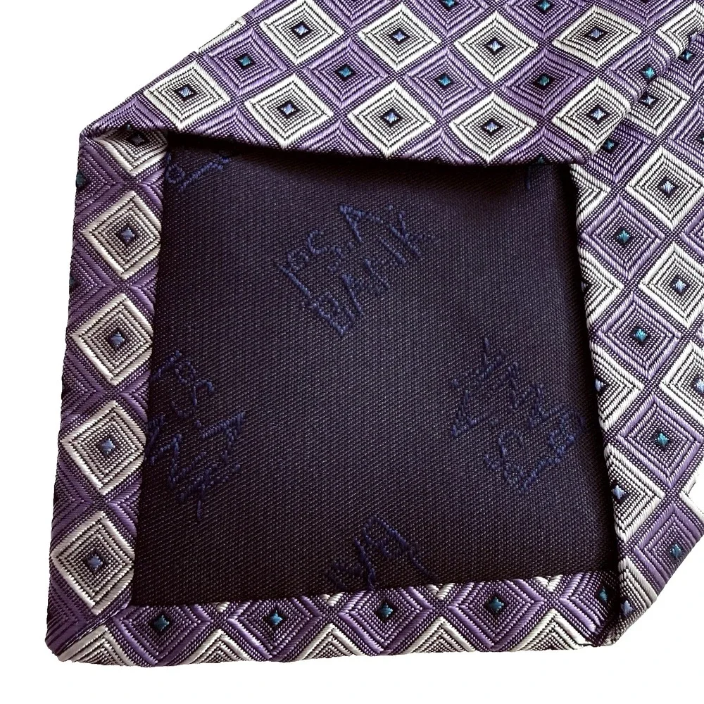 Jos A Bank Purple Silk Jacquard Necktie Tie 60
